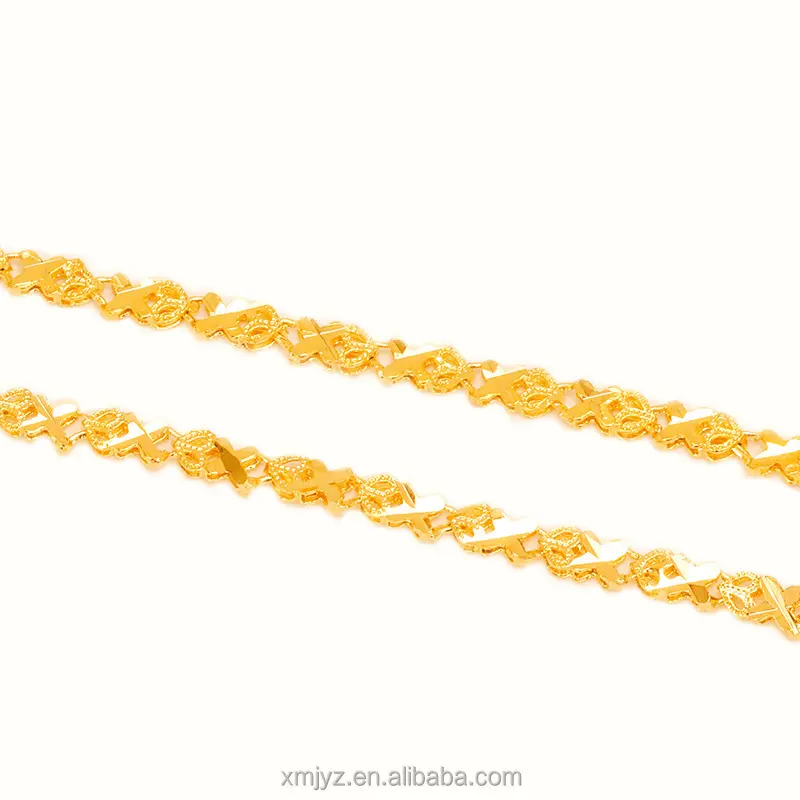 Женское ожерелье Shajin, тонкая цепочка в Корейском стиле, щедрая Золотая цепочка, 999, не выцветание, латунное ожерелье Shajin