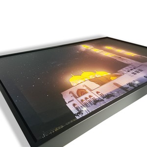 Led aydınlatma ile ahşap çatkı duvar sanat tuval resim dekorasyon için ışık kapalı modern özel tasarım sanat için tuval üzerine baskı - Product Image 6