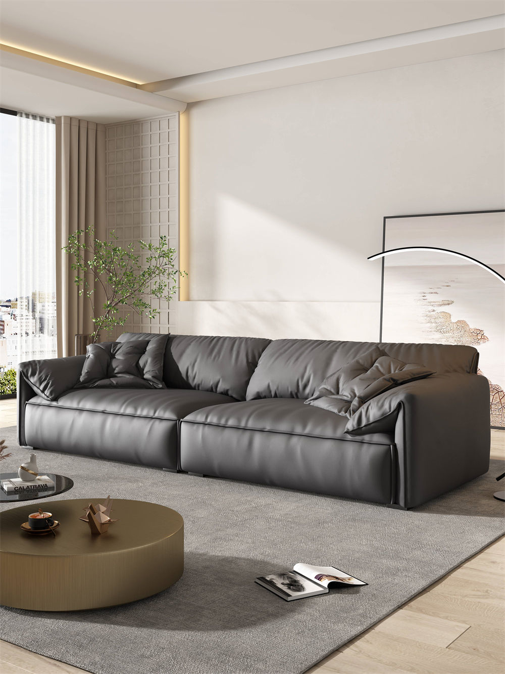 Cuir de Silicone-Noir Gris