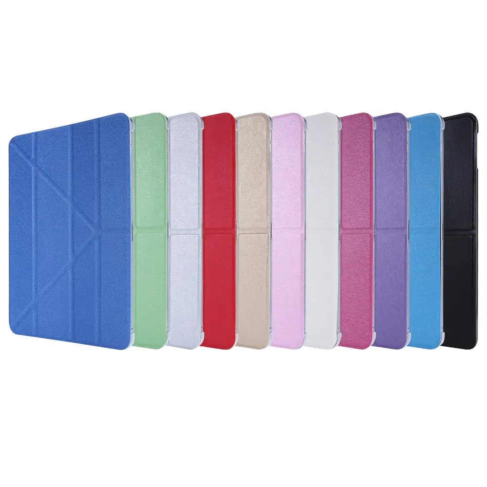 Bán Sỉ Ốp Lưng Máy Tính Bảng Đứng Origami Bằng Da PU Kết Cấu Lụa Nhiều Màu Cho iPad Air 4 5 2022 2020 I Pad