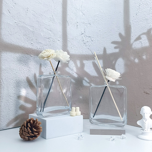 Wholesale Custom <strong>100</strong> 150 200 <strong>ml</strong> Reed Diffuser Empty Glass Bottle square clear Diffuser Bottle and Gift <strong>Box</strong> - Product Image 2
