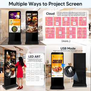 55 дюймов Digital Signage дисплей, сенсорный экран киоск для внутренней рекламы ЖК-монитор с HDMI-IN/USB-портом, Android 11 2 + 32 ГБ - Product Image 2
