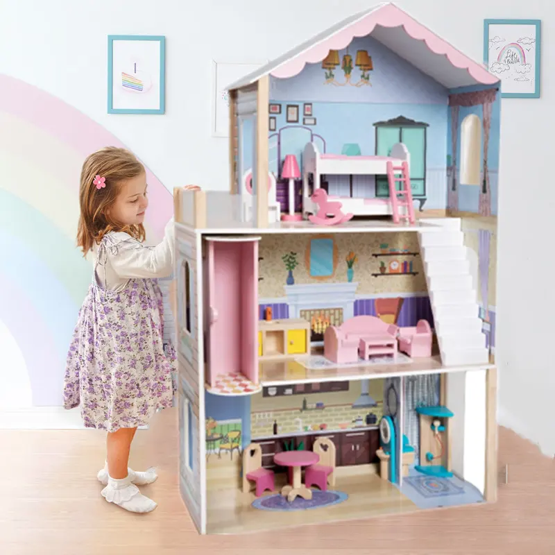 Hot Bán Dollhouse Dreamhouse Xây Dựng Giáo Dục Tốt Nhất Đồ Chơi Cho Trẻ Em Trẻ Em Đồ Chơi Giáo Dục Biệt Thự Tiểu