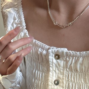 CAIOOCHE S925 Sliver Simple <strong>Chain</strong> Design Sense Texture Heavy-duty Retro Collarbone <strong>Chain</strong> Necklace for Women - Product Image 4