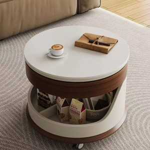 Đồ nội thất gia đình Bàn cà phê, Tủ lưu trữ di động đa chức năng, bàn <span class=keywords><strong>sofa</strong></span> tròn có thể điều chỉnh chiều cao - Product Image 2