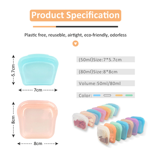 50ml 80ml cấp thực phẩm Silicone BSCI được phê duyệt Mini Pouch headphone Organizer Silicone Pouch để lưu trữ USB flash drive/ke - Product Image 2