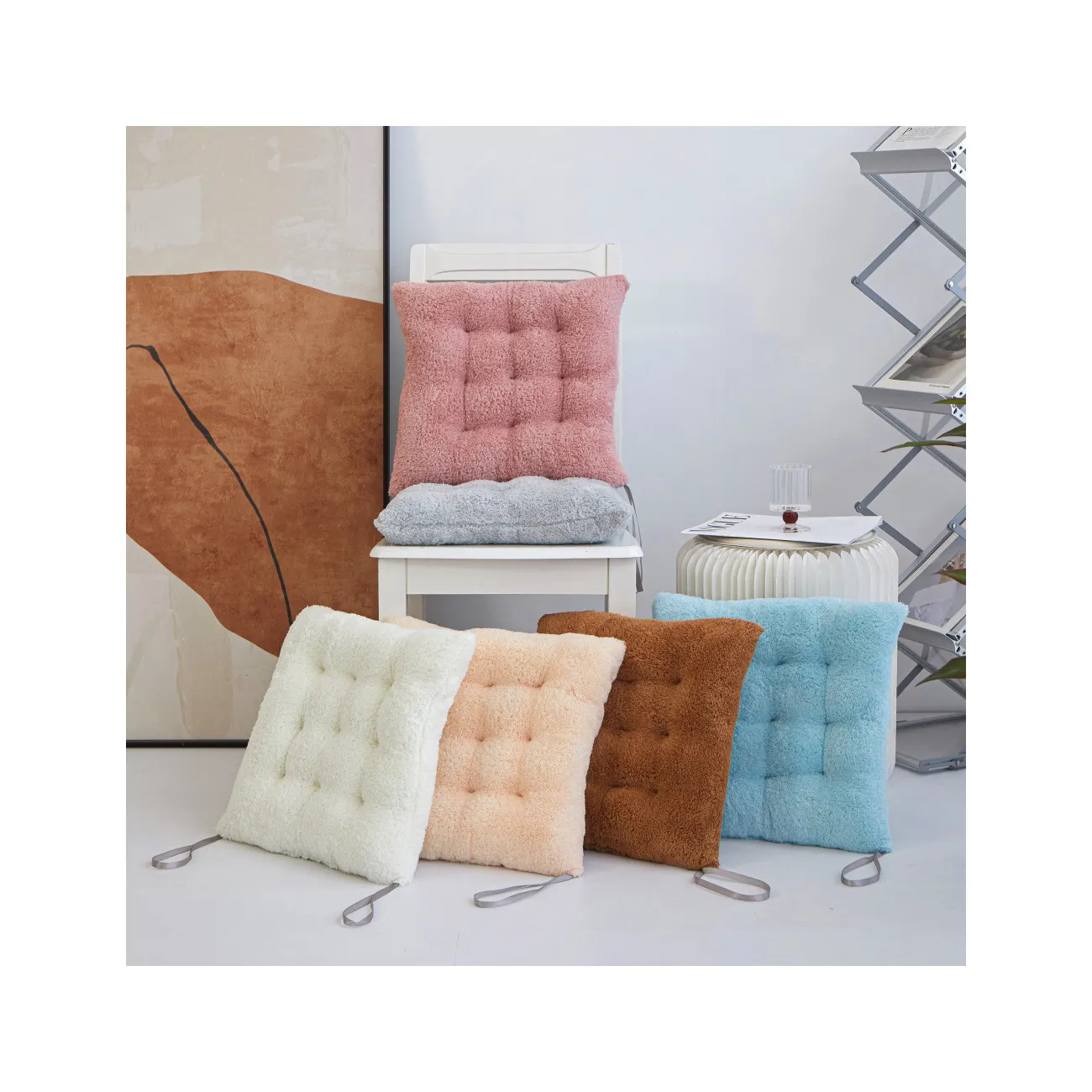 Instagram style solid color sofa plush cushion student chair thickened soft cushion car seat raised cushion
