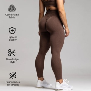 Biểu Tượng Tùy Chỉnh Mẫu Womens Tập Thể Dục Spandex Nylon Mềm Khô Nhanh Chóng Yoga Quần Đôi V Hình Dạng Eo Mông Nâng Thể Thao Yoga Xà Cạp - Product Image 3