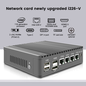 Fansız sağlam Mini PC 4 intel i226-V 2.5Gb LAN N6005 N5105 2 * NVMe TPM2.0 anahtarı yumuşak yönlendirici VPN sunucu ESXI güvenlik duvarı aletleri - Product Image 6