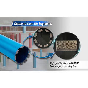 Broca de núcleo de diamante de corona húmeda DZ para granito de ladrillo de asfalto de hormigón con segmentos de malla soldada con láser - Product Image 6