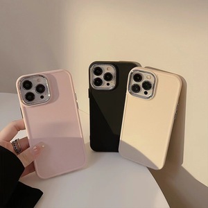 เคสโทรศัพท์ iPhone 16 PROMAX กรอบนิ่มสีพื้น Apple 15 Minimalist 14 13 electroplated
