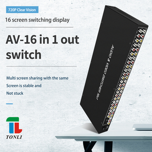 16-<strong>Input</strong> <strong>1</strong>-<strong>Output</strong> <strong>Video</strong> Audio <strong>Switch</strong> with Remote Control AV16x1 Chip Switching <strong>Video</strong> Splitters &amp; Converters - Product Image 3