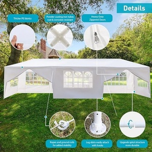 <span class=keywords><strong>3x9M</strong></span>ウェディングガゼボパーティーテント、フルPEサイドウォール、教会の窓付き防水性と耐紫外線性