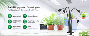 SANSI <strong>LED</strong> Grow Lights for Indoor PlantsTime Set 600W Full Spectrum Gooseneck Clip Plant Grow Light Plant Light With <strong>Timer</strong> <strong>4</strong>/8/12 - Product Image 6