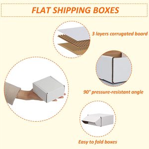 4x4x2 Zoll Plain White Versand kartons Set mit 25 Stück, weißer Wellpappe - Product Image 3