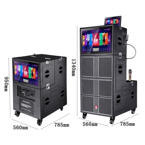 Altavoces de matriz de línea de columna de montaje en pared activo con 15 Woofers negro para eventos en vivo Iglesia Conferencia Concierto Altavoces de escenario - Product Image 1