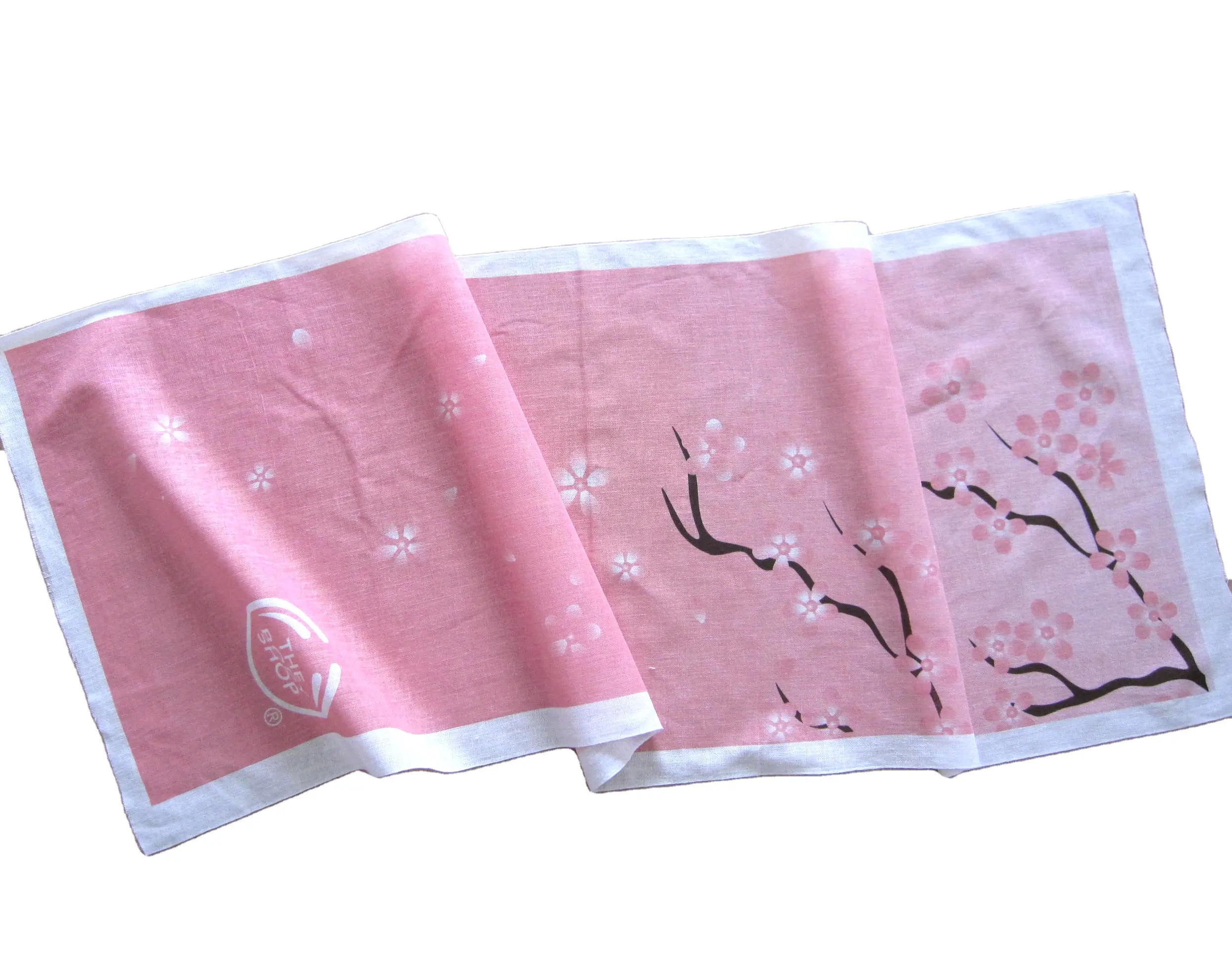 Sakura rosa cosméticos conjunto dom personalizado tradicional japonês algodão Tenugui toalha toalha de mão com logotipo personalizado