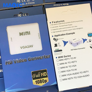 Equipos de audio y video 1080P Mini VGA2AV Adaptador VGA a AV RCA Caja adaptadora convertidora compuesta