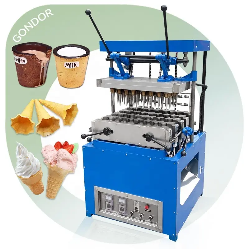 Machine à gaufres industrielle pour thé, café et pizza, gaufres, biscuits, glaces, tasses comestibles, cornets de crème glacée