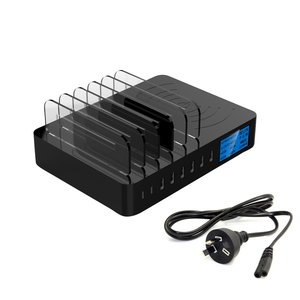 8-port USB şarj aleti 10W kablosuz şarj cihazı evrensel masaüstü şarj istasyonu LCD ekran - Product Image 6