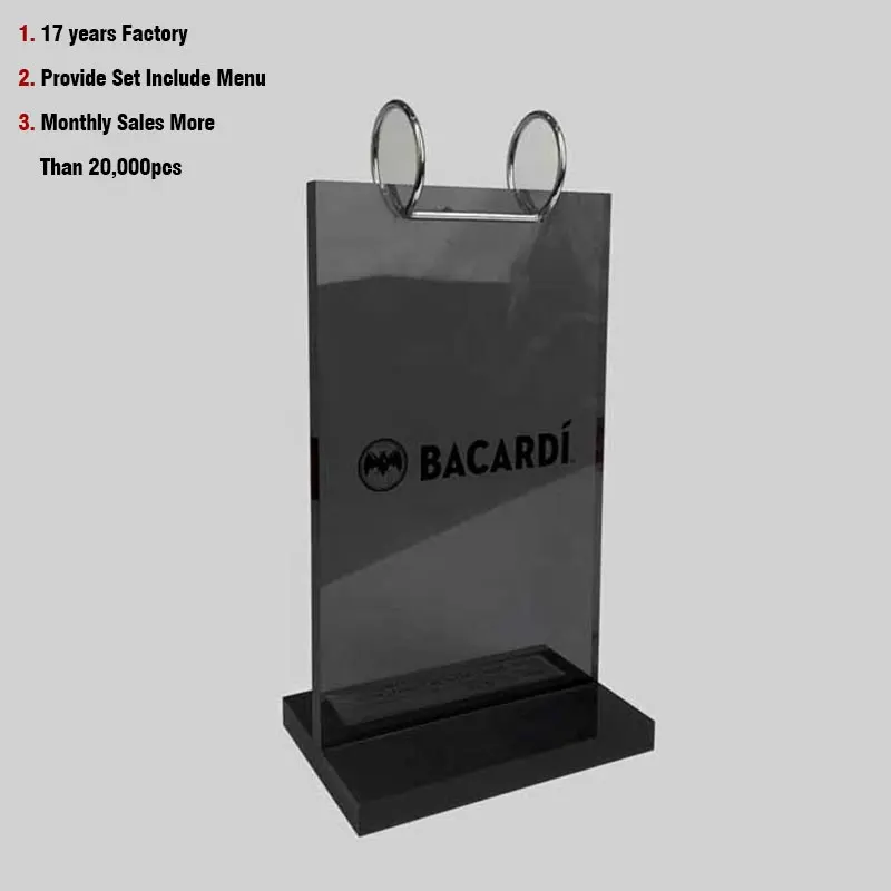 Hanging Menu Holders With PVCポケット、Satom Creative Tabletop Acrylic Flip Menu Holder