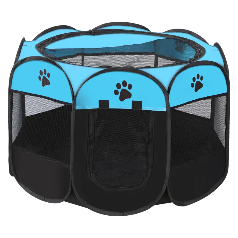 Portátil Dobrável Pet Tent Kennel Cerca Octogonal Puppy Shelter Fácil de usar ao ar livre Fácil Operação Grandes Gaiolas Do Cão Cercas Do Gato