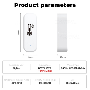 Zigbee-Sensor de temperatura y humedad para interiores, higrómetro, termómetro, Detector de voz, Alarma para Alexa y Google Home - Product Image 6