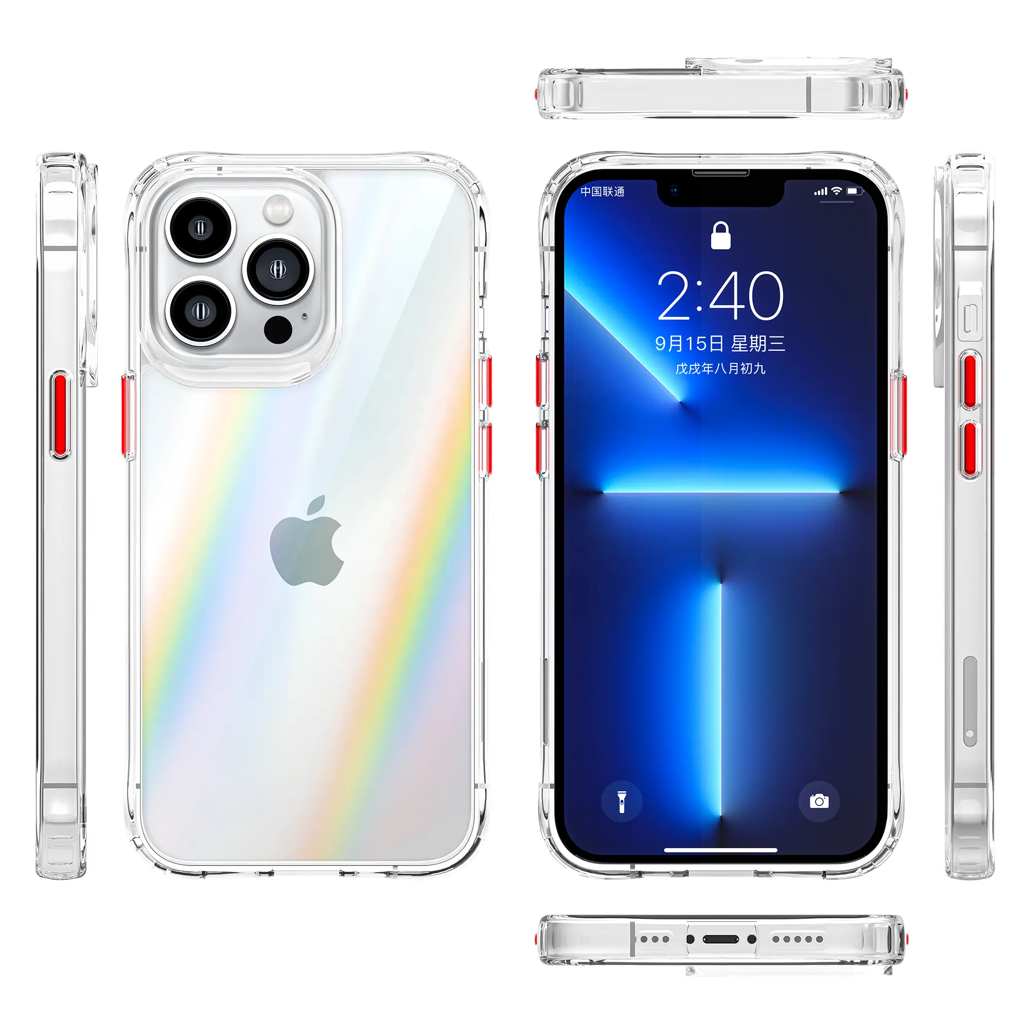 Custodia per cellulare personalizzata cover per telefono posteriore rigida shinny nuovo design tre in una custodia per PC in TPU per iphone 13 pro max