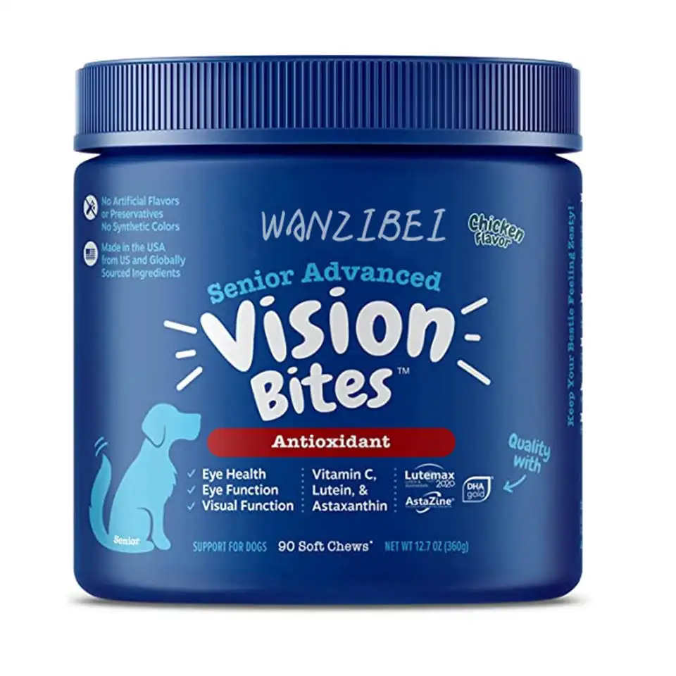 WANZIBEI – supplément oculaire OEM/ODM pour chiens, soutien de la Vision avec lutéine vitamine C et DHA, soin des yeux pour animaux de compagnie