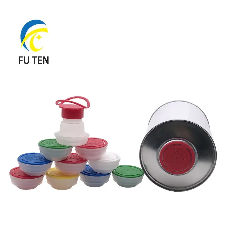 Guangzhou fabricante Futen 42 milímetros parafuso de Plástico flexível bico caps/tampas/tampa para lata de óleo