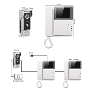 Alta calidad 4 cables 4,3 pulgadas HD Video puerta teléfono sistema de intercomunicación de 2 vías para cámara de Color al aire libre protección de seguridad de la casa - Product Image 4