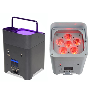 Mando a distancia DMX alimentado por batería led par uplight 6*18W RGBWA + UV inalámbrico alimentado por batería - Product Image 1