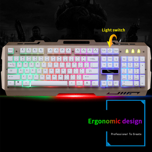 G700 kablolu oyun klavyesi RGB arkadan aydınlatmalı 104 tuşlu klavye ile telefon tutucu Win XP/7/8/10/Mac 10.2 ve üstü için uyumlu - Product Image 5