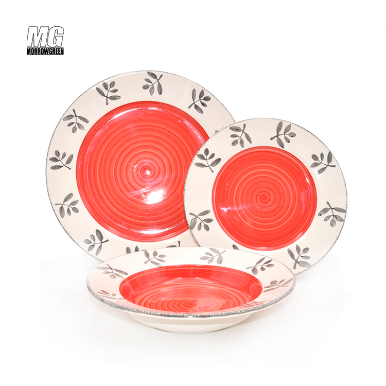 Manufacturer customized unique type pattern ceramic porcelain dinnerware sets without mugs uk