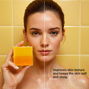Private Label 100% organik cilt zerdeçal bal sabun beyazlatma parlatıcı geliştirmek Tumeric + kojic zerdeçal sabun aydınlatmak