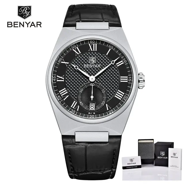 Benyar 5199 Royal Styles esqueleto quartzo Guangzhou Mens Relógios Parar Relógio De Luxo Relógios De Pulso