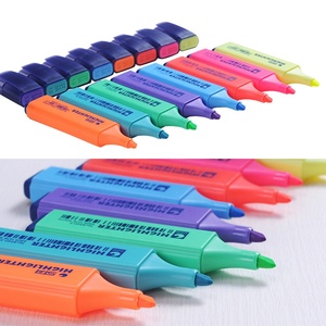 Punta a scalpello penna evidenziatore fluorescente a 8 colori con grande serbatoio di inchiostro punta piatta per prestazioni di marcatura Extra lunghe - Product Image 3