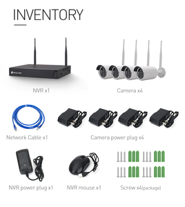 1080p IP66 impermeabile Bullet CCTV sistema Wireless 4 canali NVR kit con rilevamento del movimento per la casa telecamera esterna di sicurezza - Product Image 4