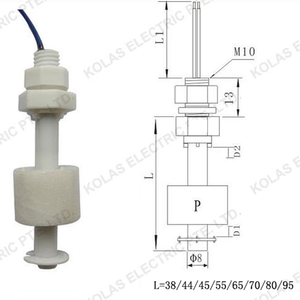 55mm M10 sensore magnetico di livello del liquido indicatore di livello del fluido del serbatoio dell'acqua interruttore a sfera galleggiante Controller di livello in plastica - Product Image 2