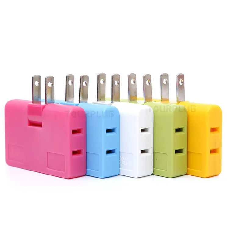 US 180 Degree Extension Travel Adapter colorful Rotatable plug Socket for Vietnam Philippines Thailand US plug