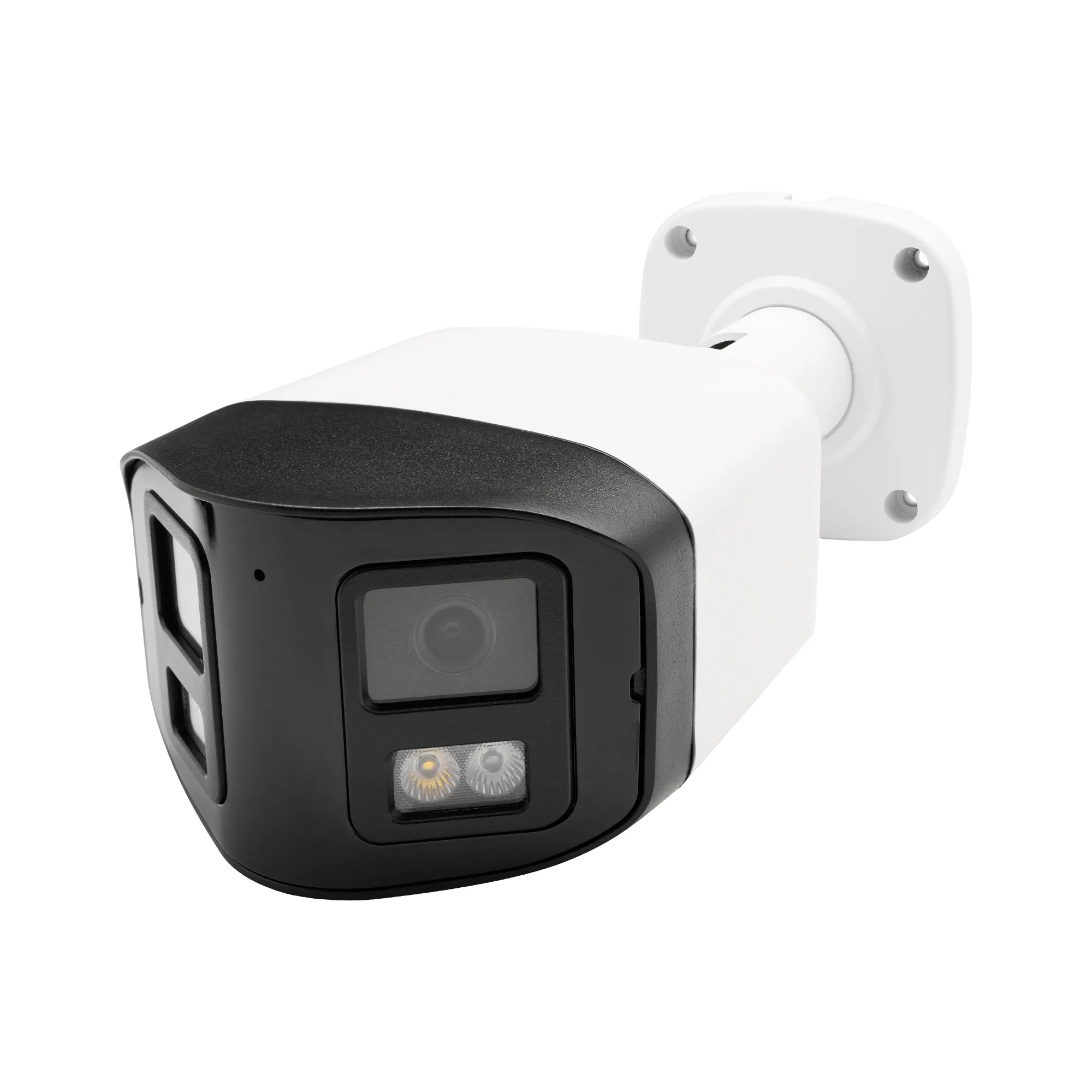 Con Audio bidireccional y ranura para tarjeta SD Lente dual Vista de 180 grados 24/7 imágenes coloridas 4MP ColorVu Cámara panorámica POE IP