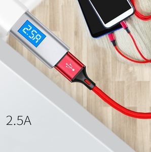 Custom Tew in <strong>One</strong> Nylon Usb Cable 2-in-1 Charging Data Cable Phone Type C Android 2 in 1 Usb Cable <strong>Charger</strong> - Product Image 2