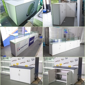 畅销专业工厂完美升华面料便携式促销展览led照明柜台和桌子 - Product Image 5