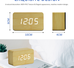 4-дюймовые недорогие деревянные часы-будильник - Product Image 4