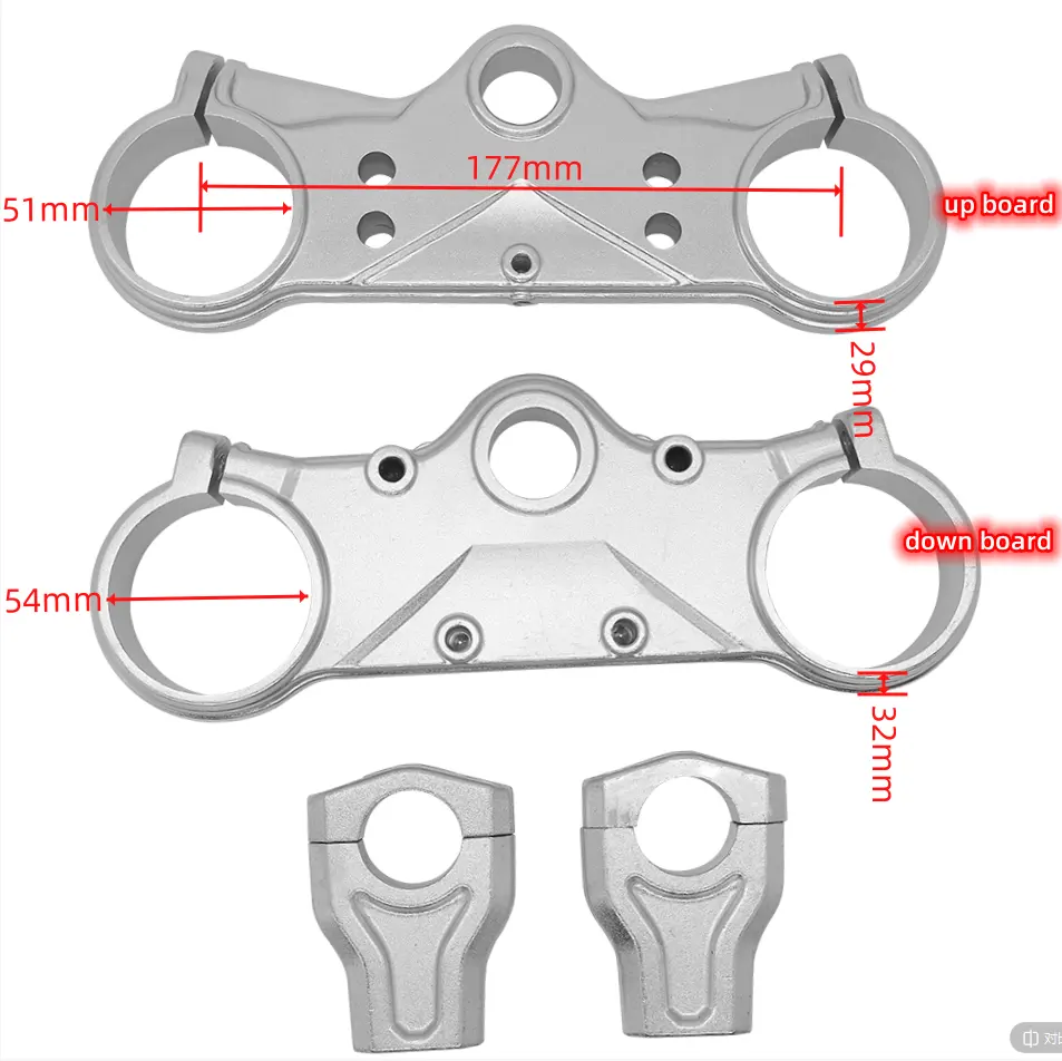 Abrazadera de árbol triple fabricada en China de 51/54/177MM para bicicleta china de 125cc, 140cc, 150cc, 160cc, 170cc, 190cc, Pit Dirt Bike