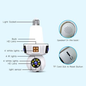 V380 E27กล้อง3MP PTZ ไร้สายขนาดเล็ก * 2เลนส์ = ความละเอียด6MP 3.6มม. จอแสดงผลสามหน้าจอเลนส์ที่รองรับการ์ดหน่วยความจำ WIFI - Product Image 3