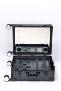 Koncai vỏ cứng Mang trường hợp Salon tóc trang điểm trường hợp chuyên nghiệp trang điểm cắt tóc Xe đẩy Trường hợp với Led Gương - Product Image 5