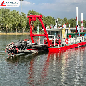 Proyecto de dragado Sanlian River Purpose Gold Mining Sand -making Dragado Workboat Cutter Succión Draga con flotador y tubería - Product Image 4