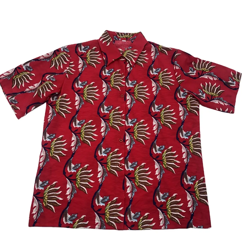 A buon mercato All'ingrosso In Magazzino Camicia di Estate Viscosa Hawaiano Manica Corta Casual Shirt Stampata Per Le Donne