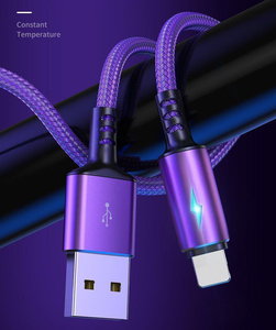 1.2m 3A hızlı LED solunum işık tip c şarj hızlı şarj led naylon örgülü kablo c tipi C tipi usb kablosu - Product Image 2
